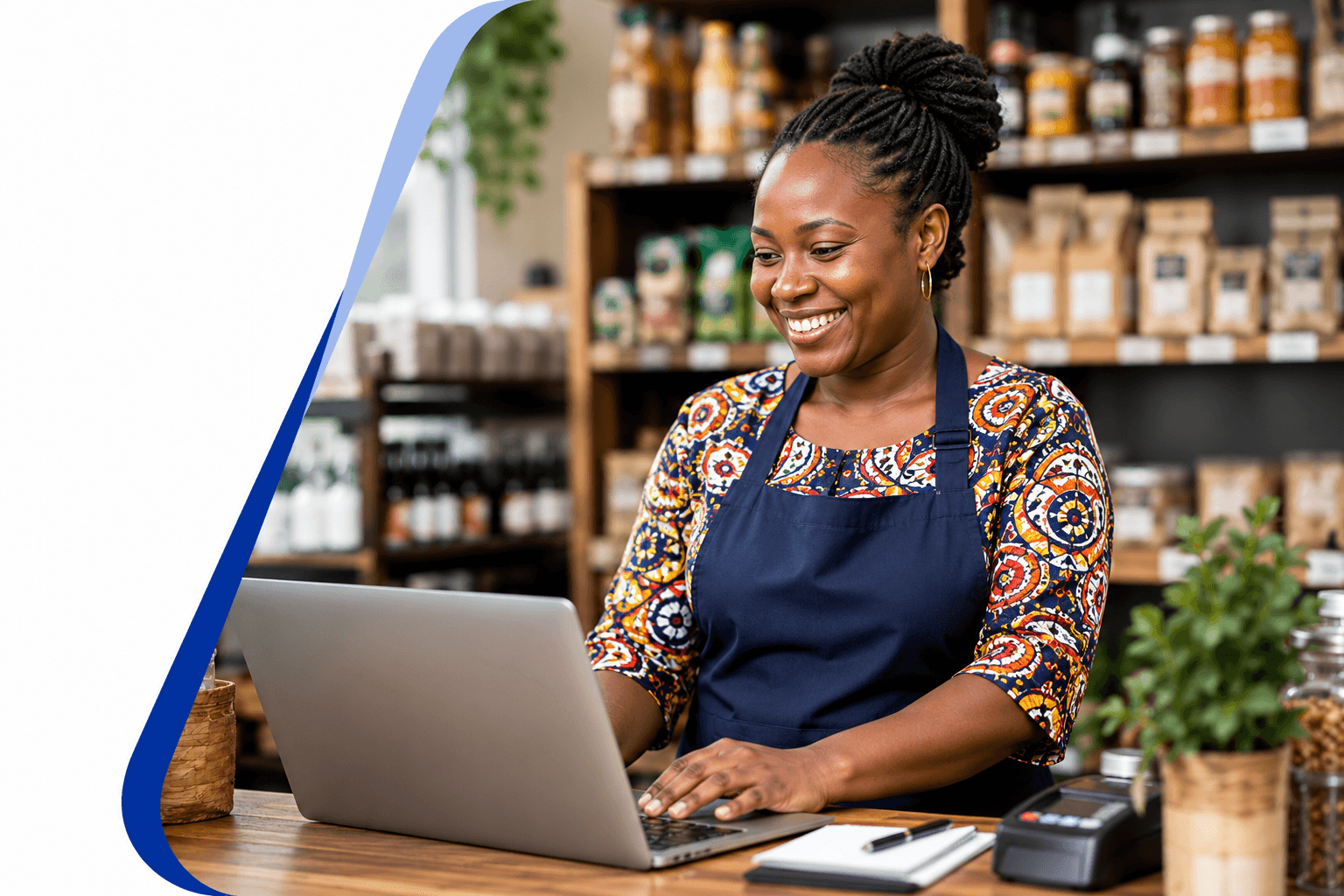 Business owner managing records with Imara Stride